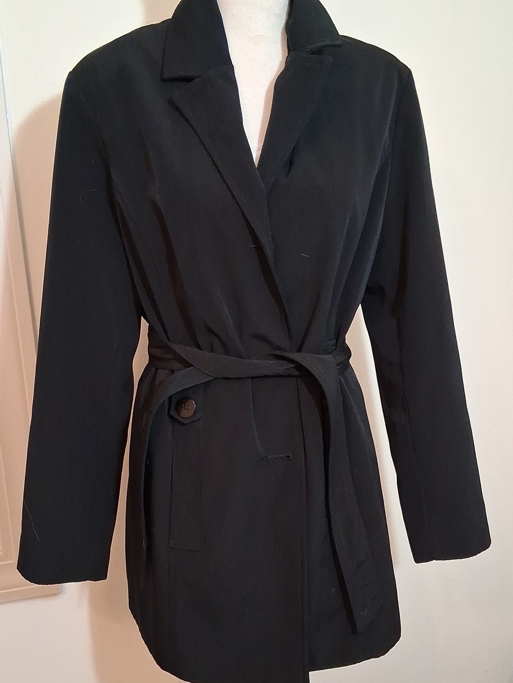 Merona Black Belted Trench Coat